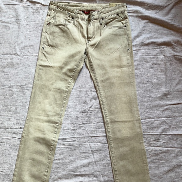 Original Replay Benoules Skinny colour is cream white pants sz 28/34 - Picture 1 of 8